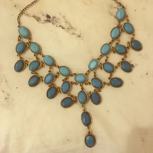 Blue Chunky Jewel Necklace